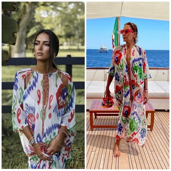New ZARA LONG PRINT  DRESS blogger favorite influencer - Picture 1 of 9